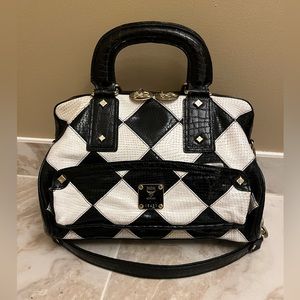 MCM Embossed Patent Leather Satchel